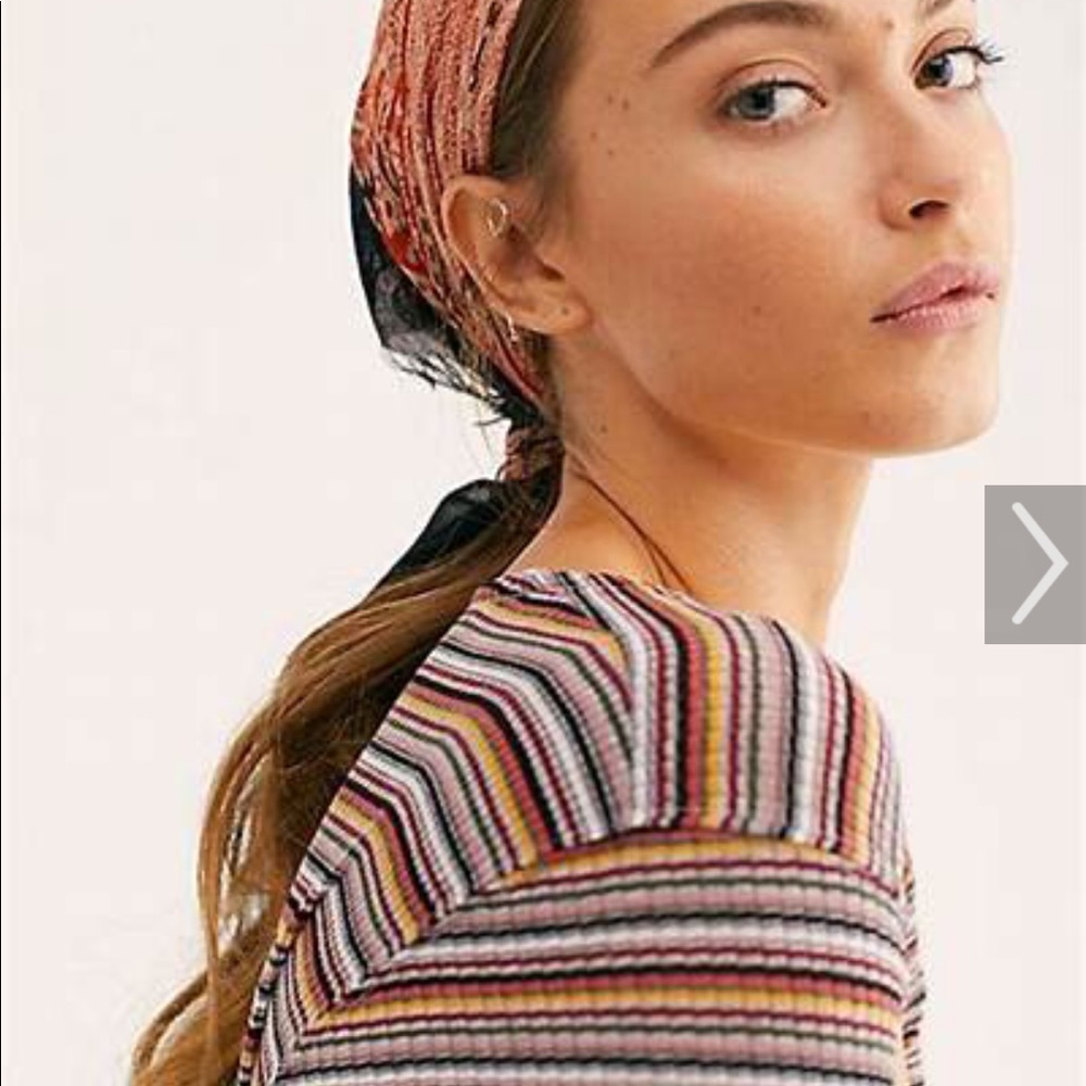 Free People Striped Wild Tee, never worn!